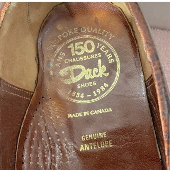 Vintage Dack Brown Antelope Leather Loafers Shoes 8.5 - Picture 8 of 13
